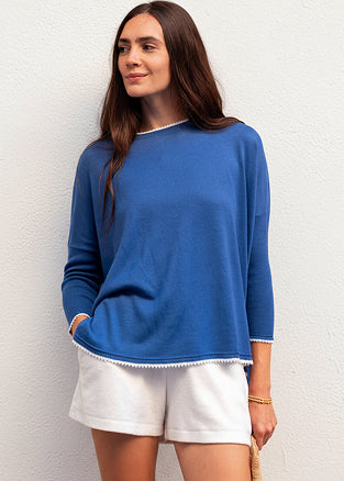 Catalina Crochet Trim Sweater