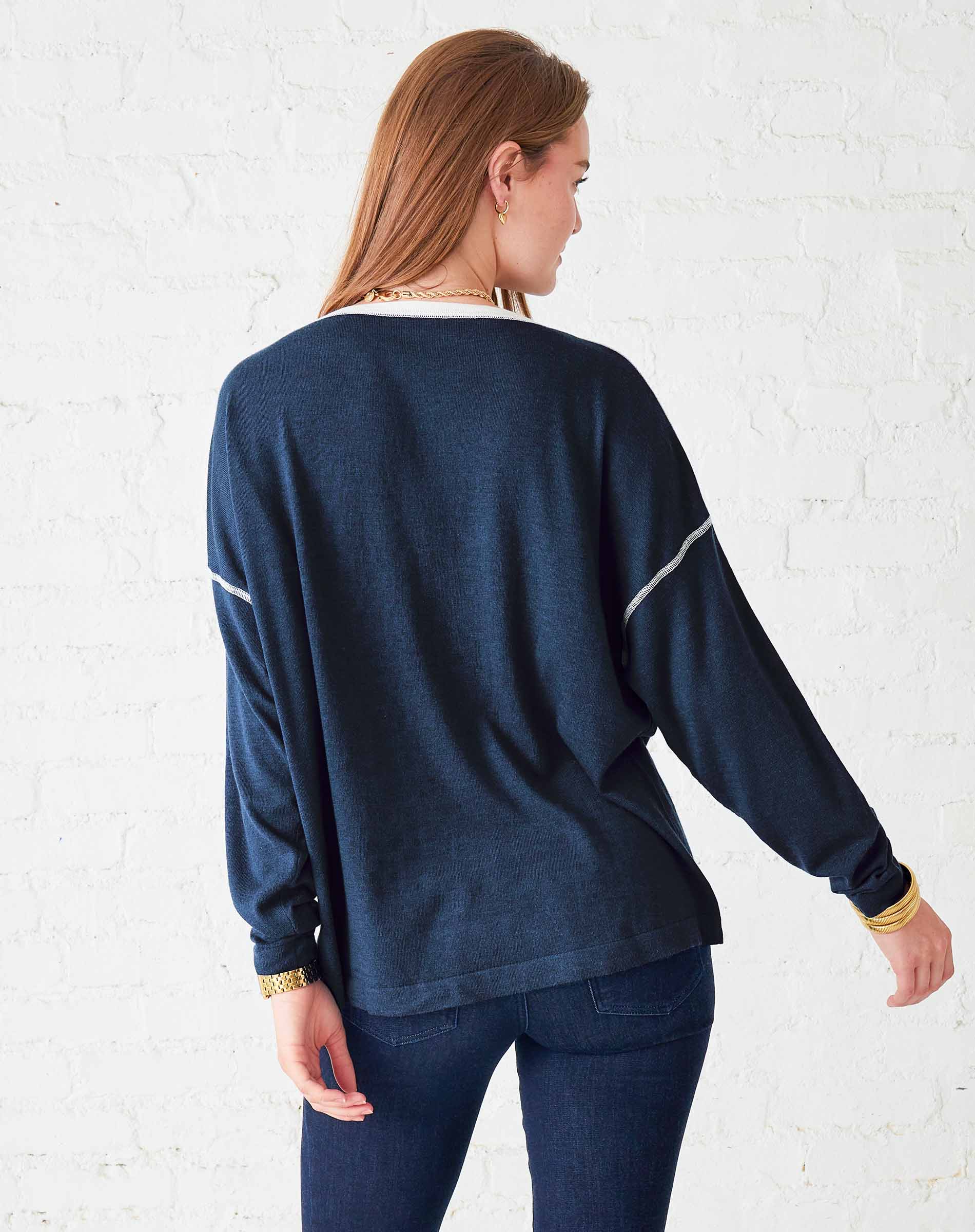 Women's Navy Lightweight Pullover Sweater