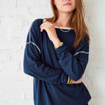 Women's Navy Lightweight Pullover Sweater