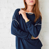 Women's Navy Lightweight Pullover Sweater