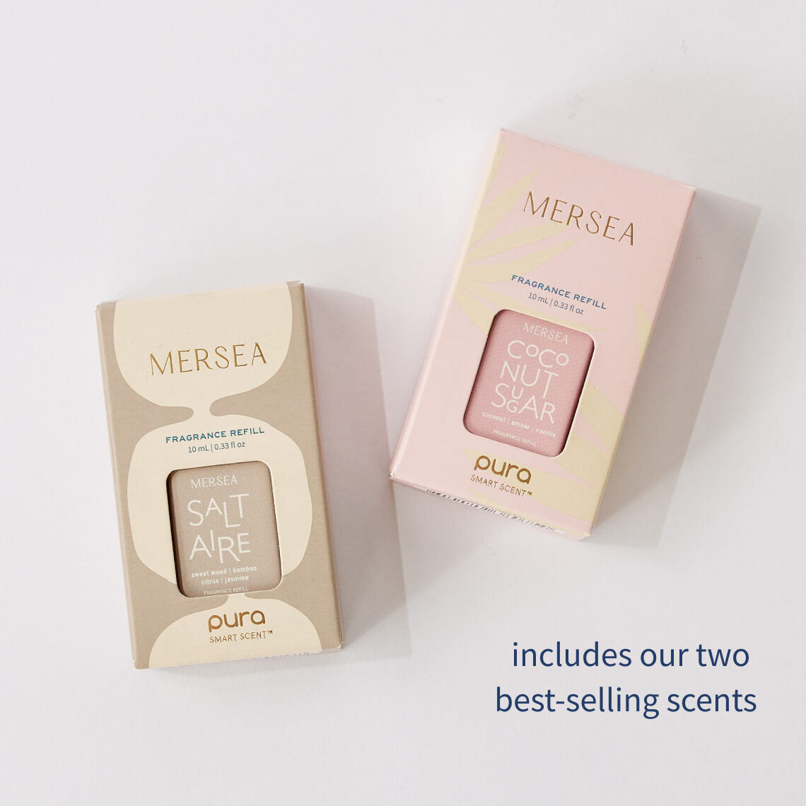 Mersea X Pura Smart Scent Fragrance Refils Best Selling Scents Saltaire and Coconut Sugar