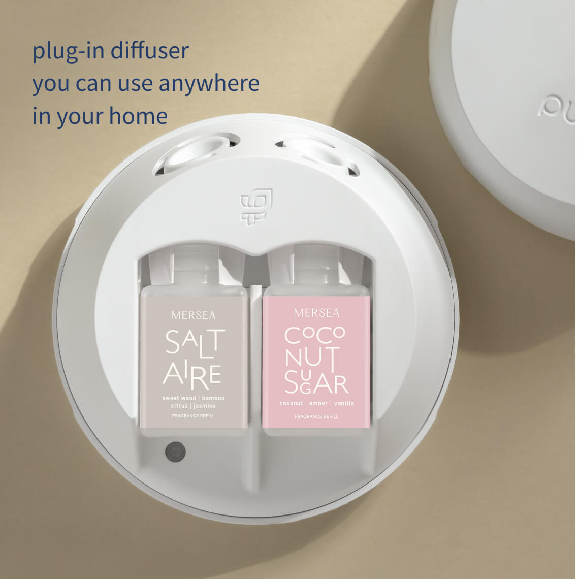 pura plugin diffuser uncovered holding mersea saltaire and coconut sugar smart inserts