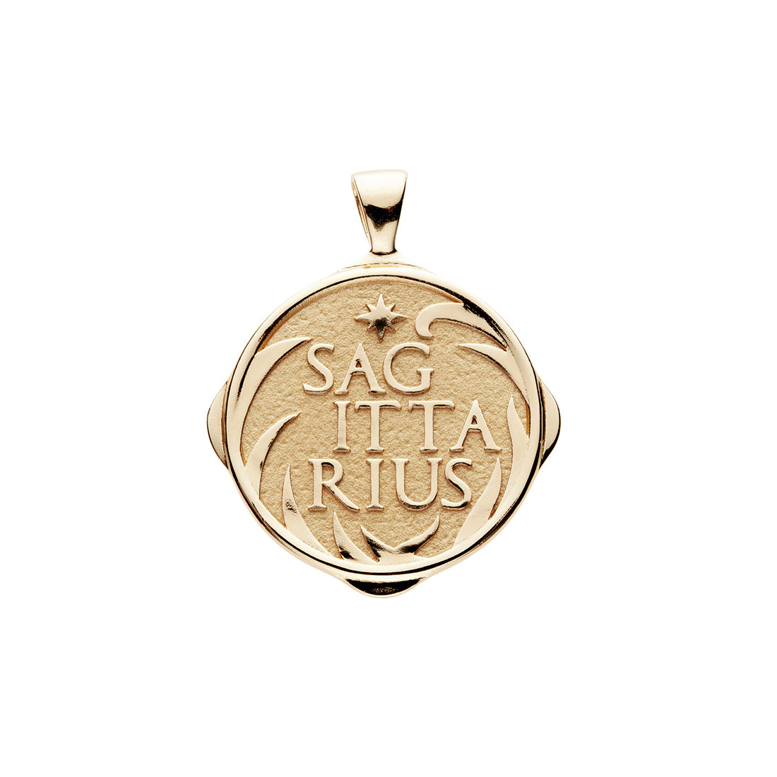 back of mersea colab sagittarius zodiac pendant