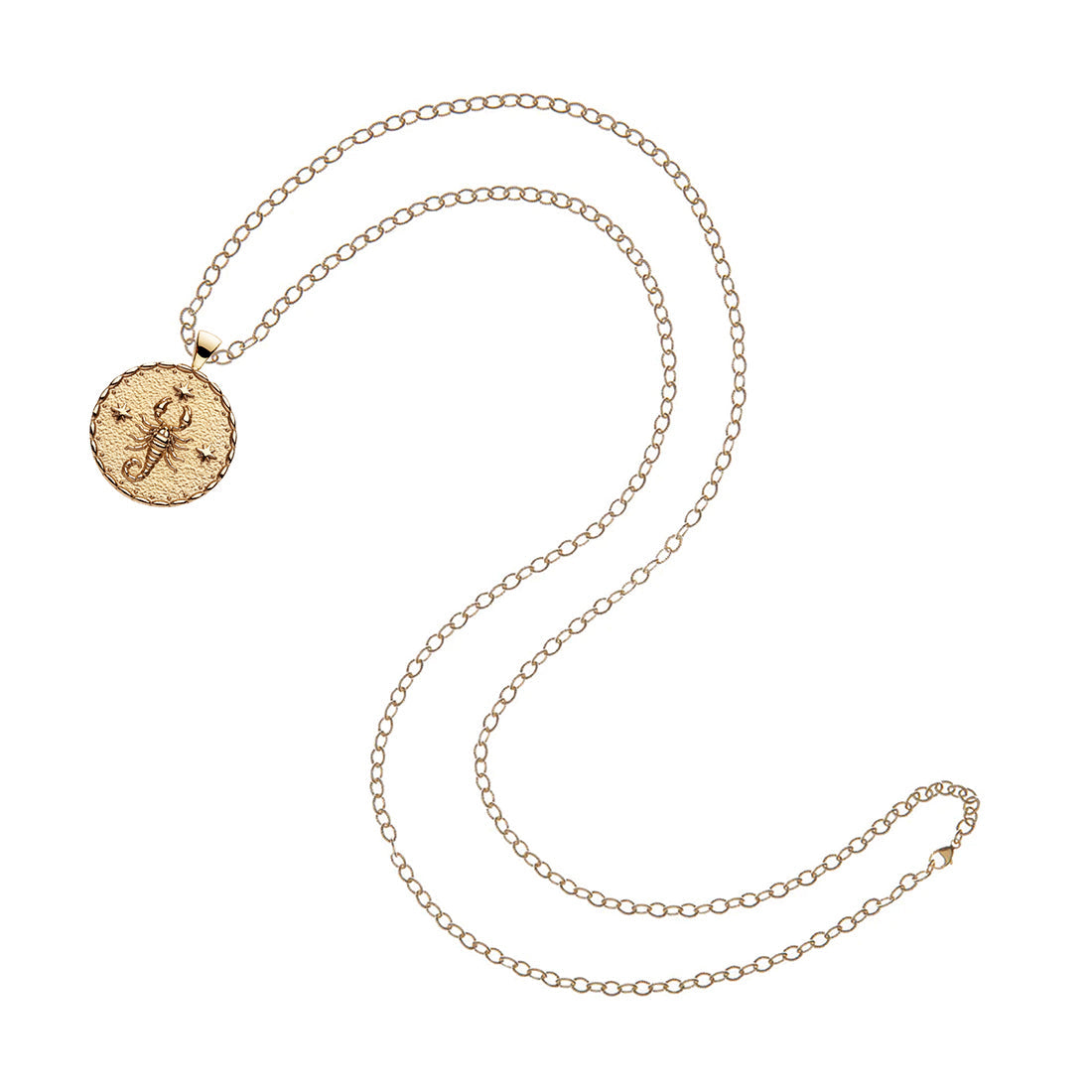 mersea colab scorpio zodiac pendant with long chain