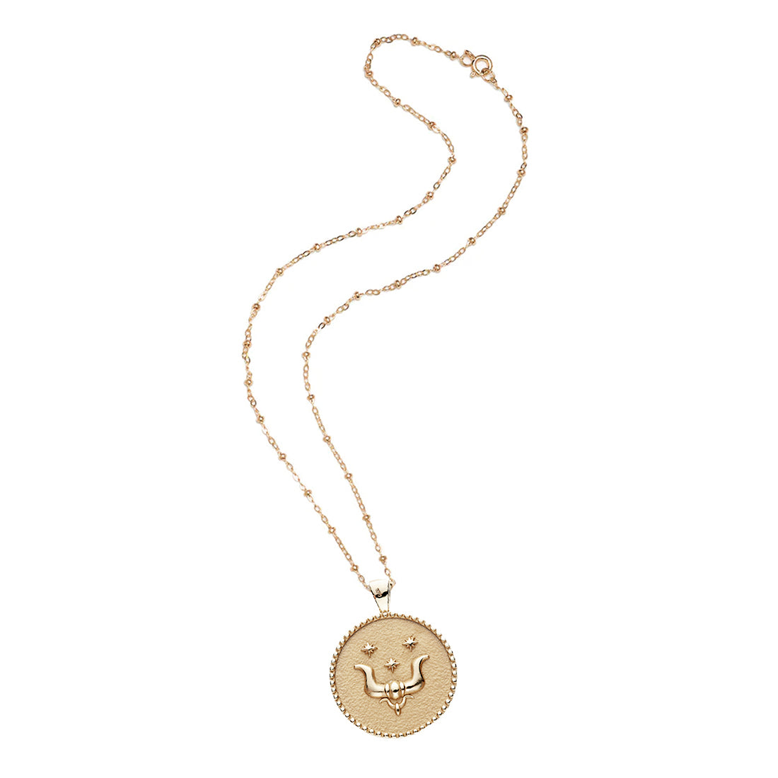 mersea colab taurus zodiac pendant with chain