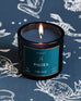 Mersea Pisces candle against astrology sign background