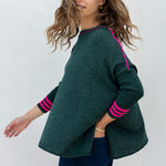 Women's Green Pink Holiday Oversized Sweater