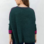 Women's Green Pink Holiday Oversized Sweater