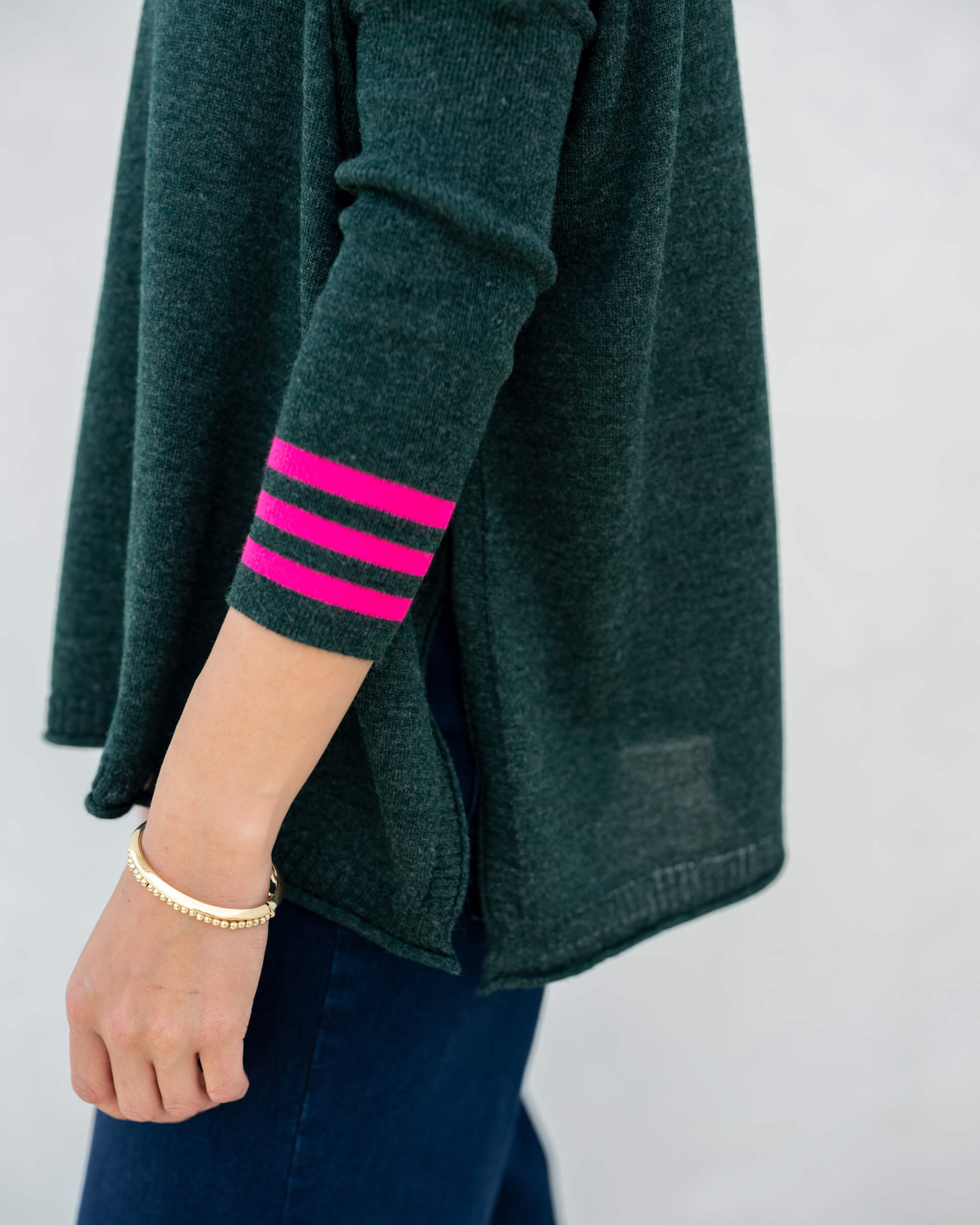 Women's Green Pink Holiday Oversized Sweater