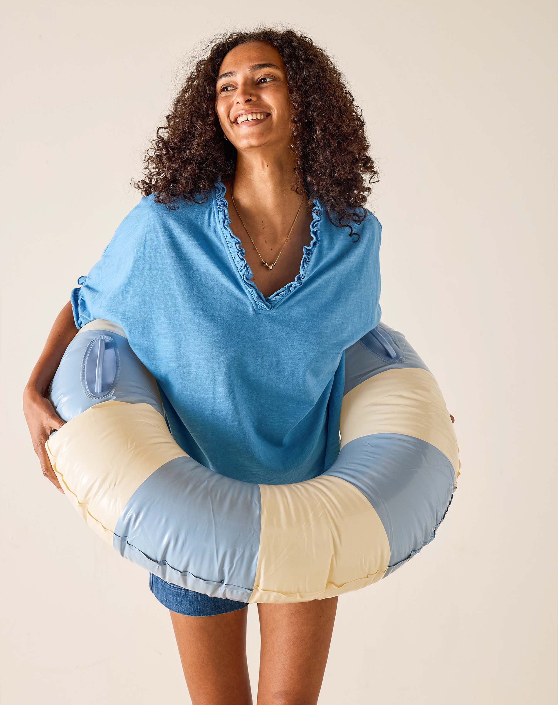 Amelia Short Sleeve Ruffle Tee by MERSEA | Everyday Classic