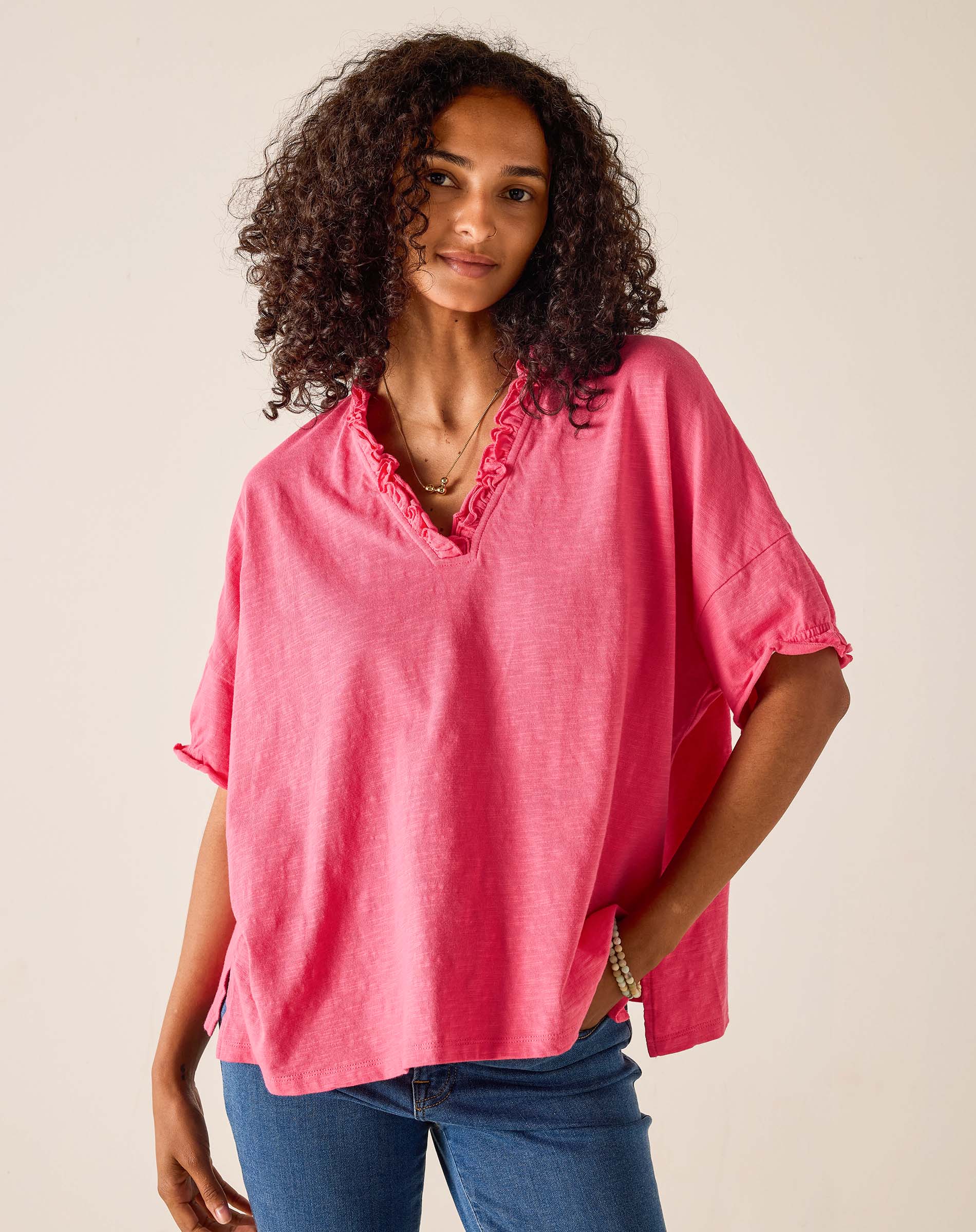 Amelia Short Sleeve Ruffle Tee by MERSEA | Everyday Classic