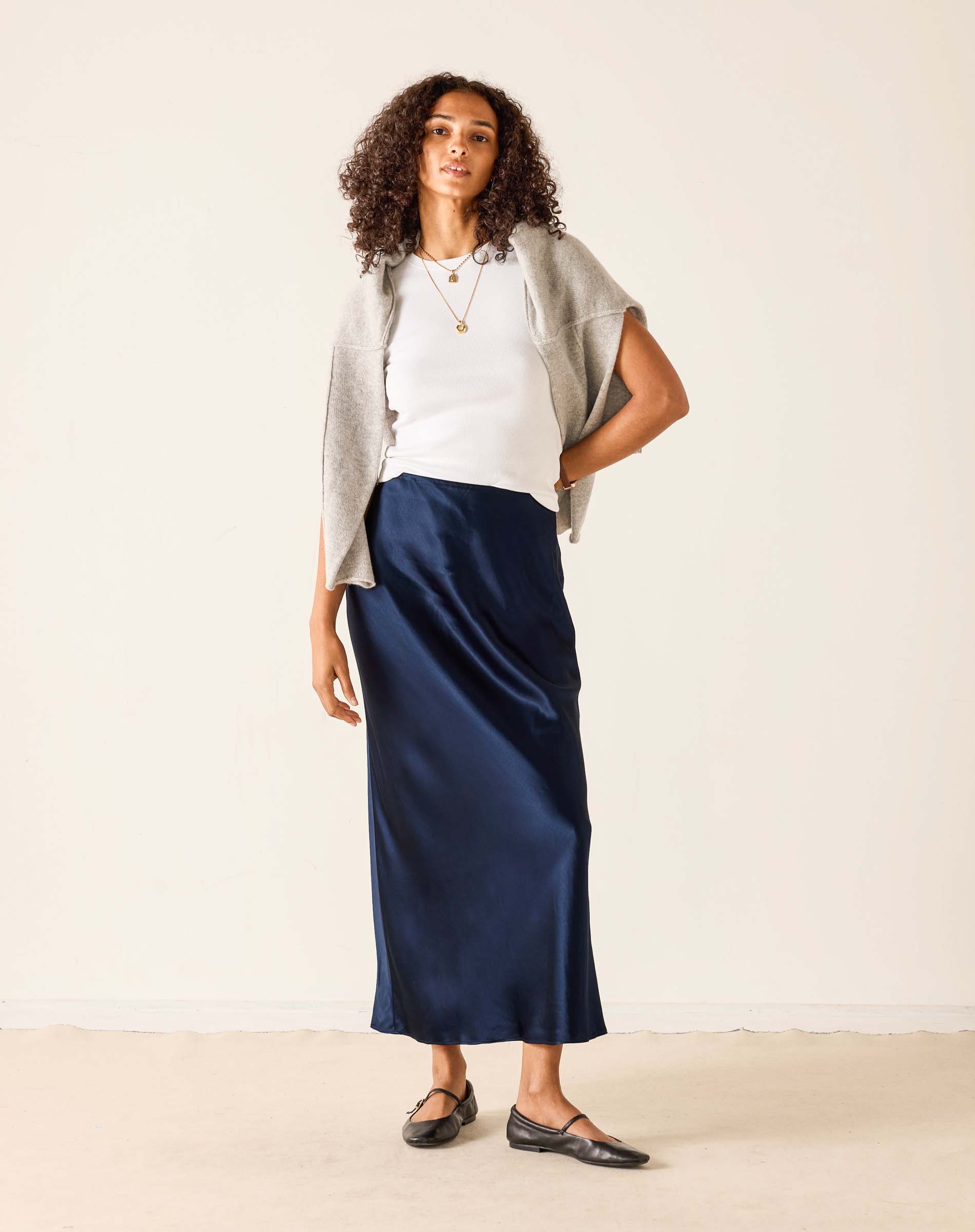 Women's Satin Maxi Skirt