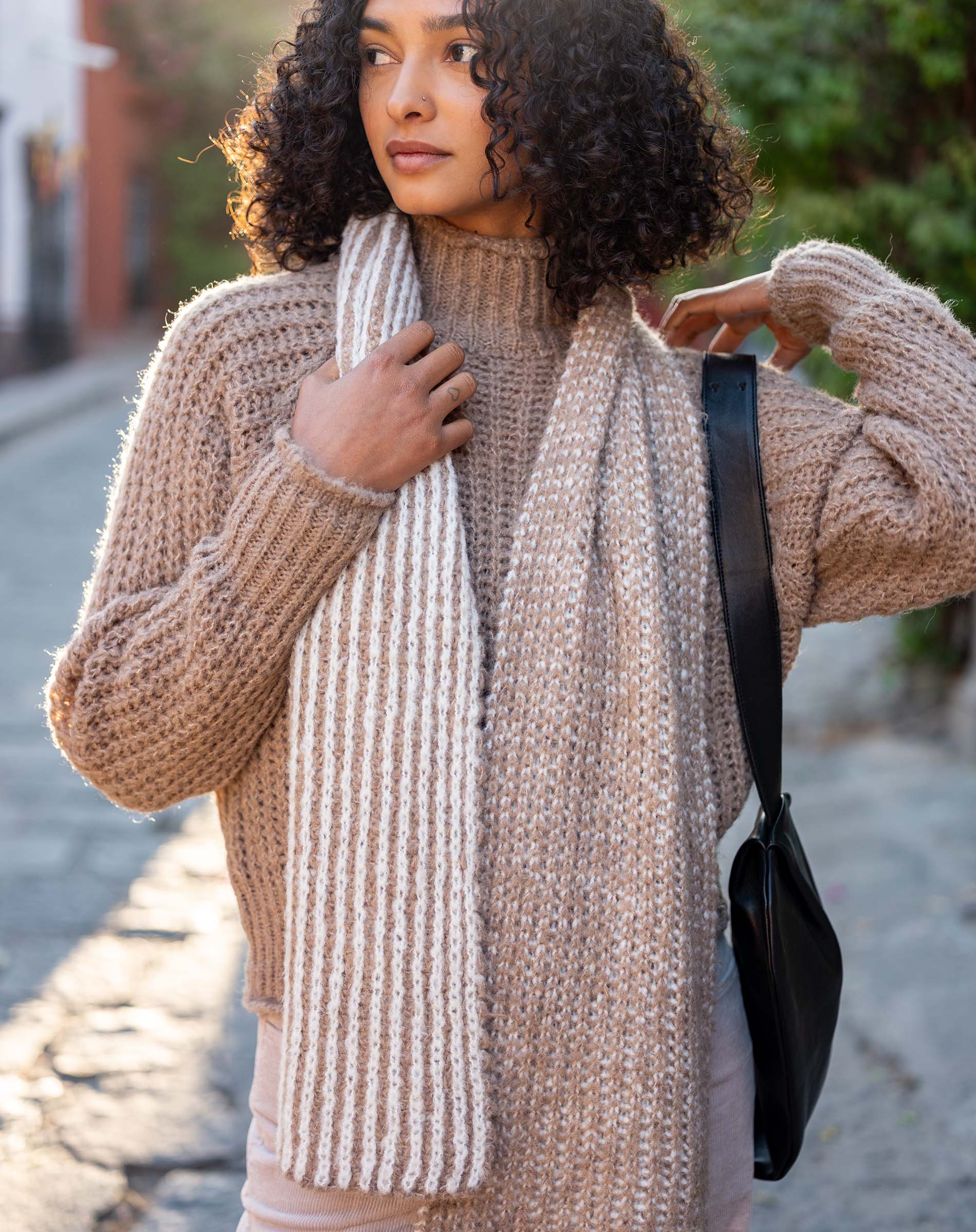 Women's Light Brown Turtleneck Sweater