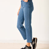 Women's Light Wash Thermal Straight Leg Jeans
