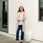 Women's Neutral Cozy Duster With Hood