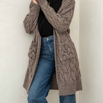 Women's Neutral Cozy Duster With Hood