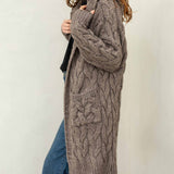 Women's Neutral Cozy Duster With Hood