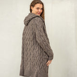 Women's Neutral Cozy Duster With Hood