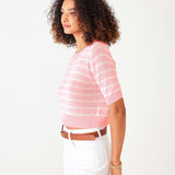 Breton Short-Sleeve Crewneck Sweater