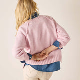 Bliss pink raglan sweater with a soft knit texture