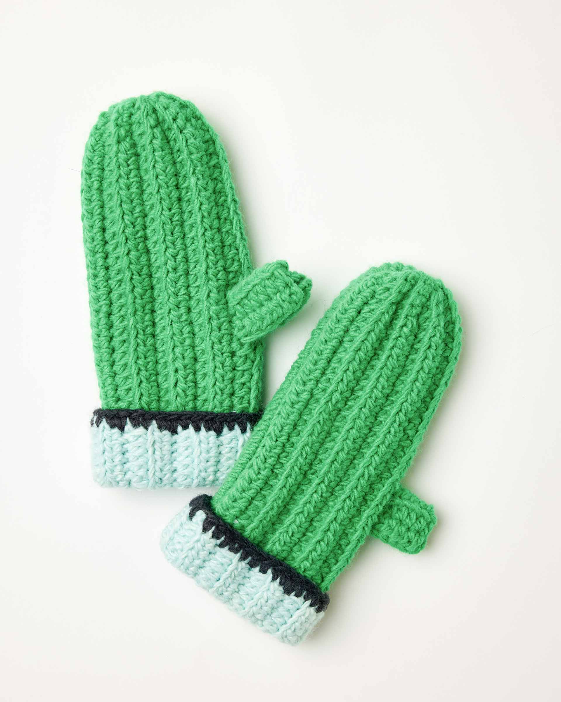 Fun Vibrant Winter Mittens With Thumb Hole