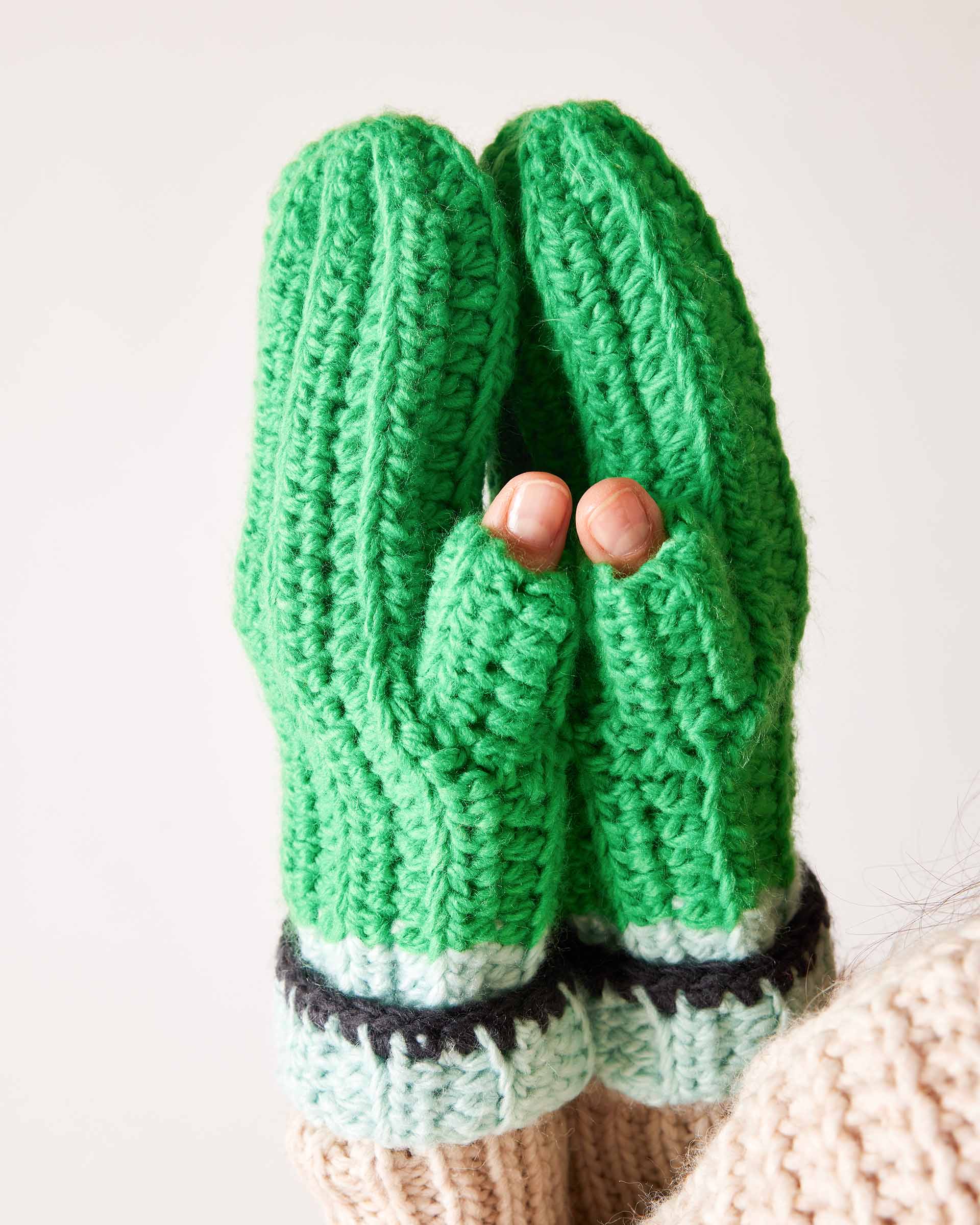 Fun Vibrant Winter Mittens With Thumb Hole