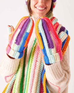 Fun Vibrant Winter Mittens With Thumb Hole