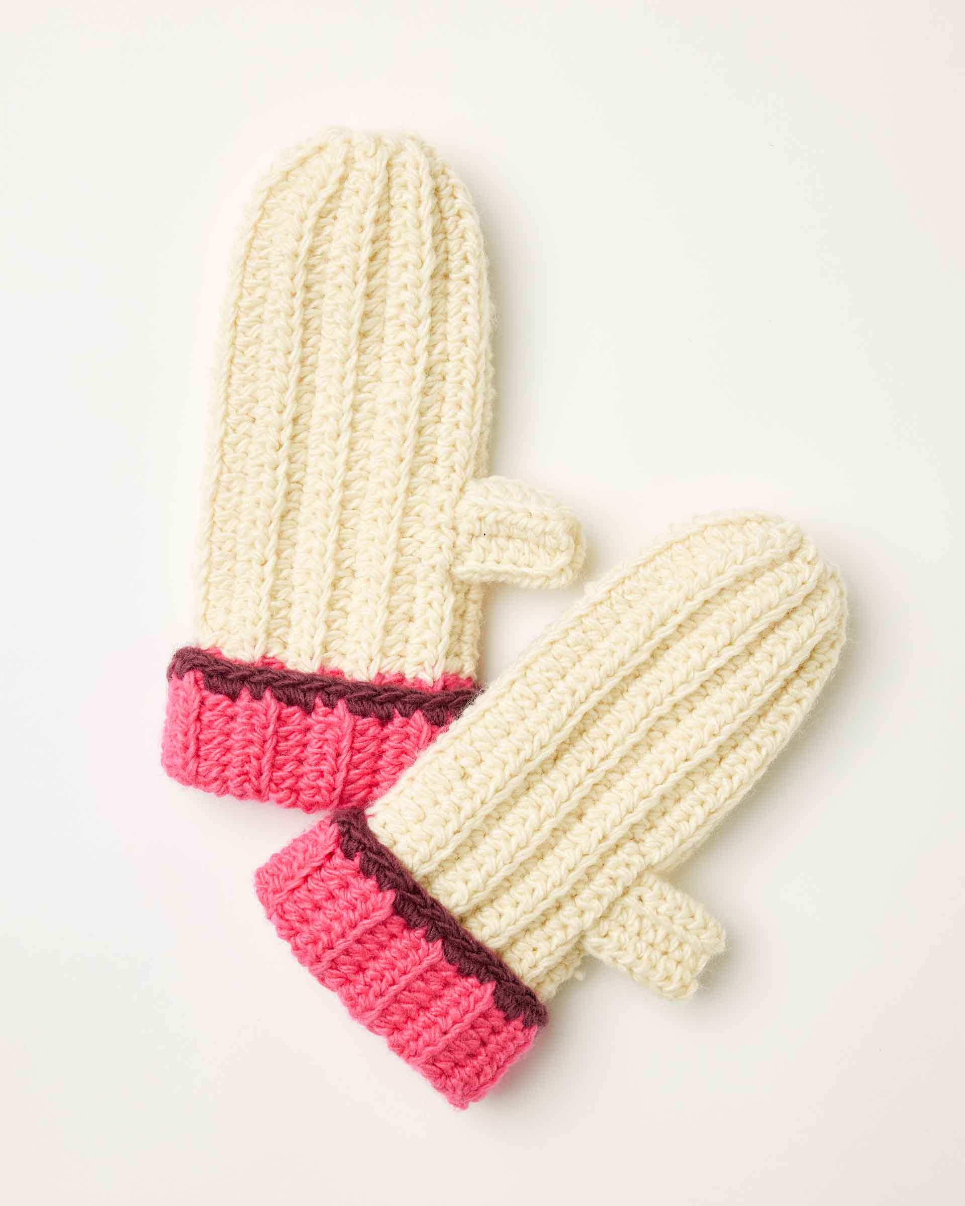 Fun Vibrant Winter Mittens With Thumb Hole