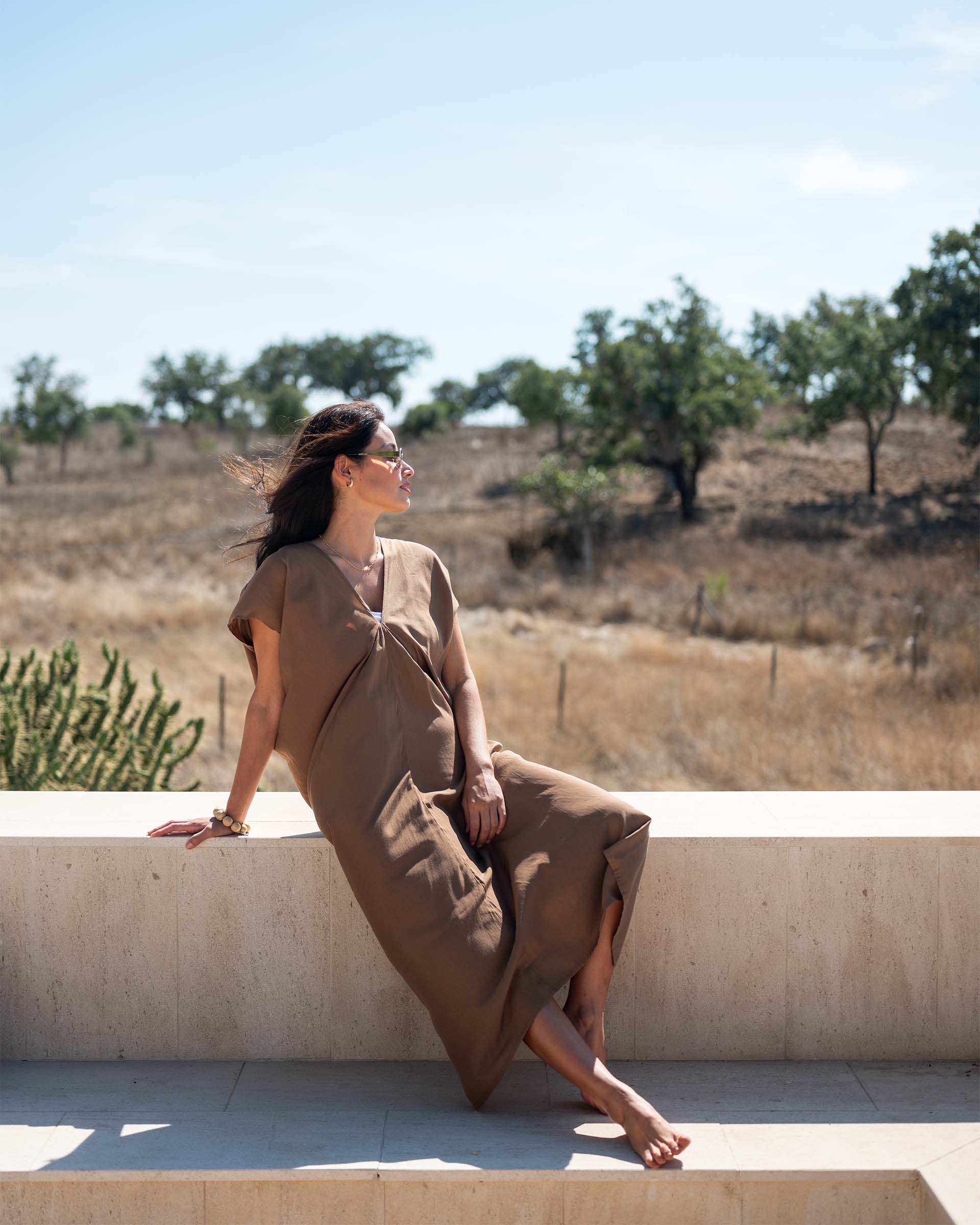 Mersea Women's Ibiza Kaftan Dress in Black