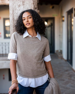 Women's Short Sleeve Cashmere Sweater