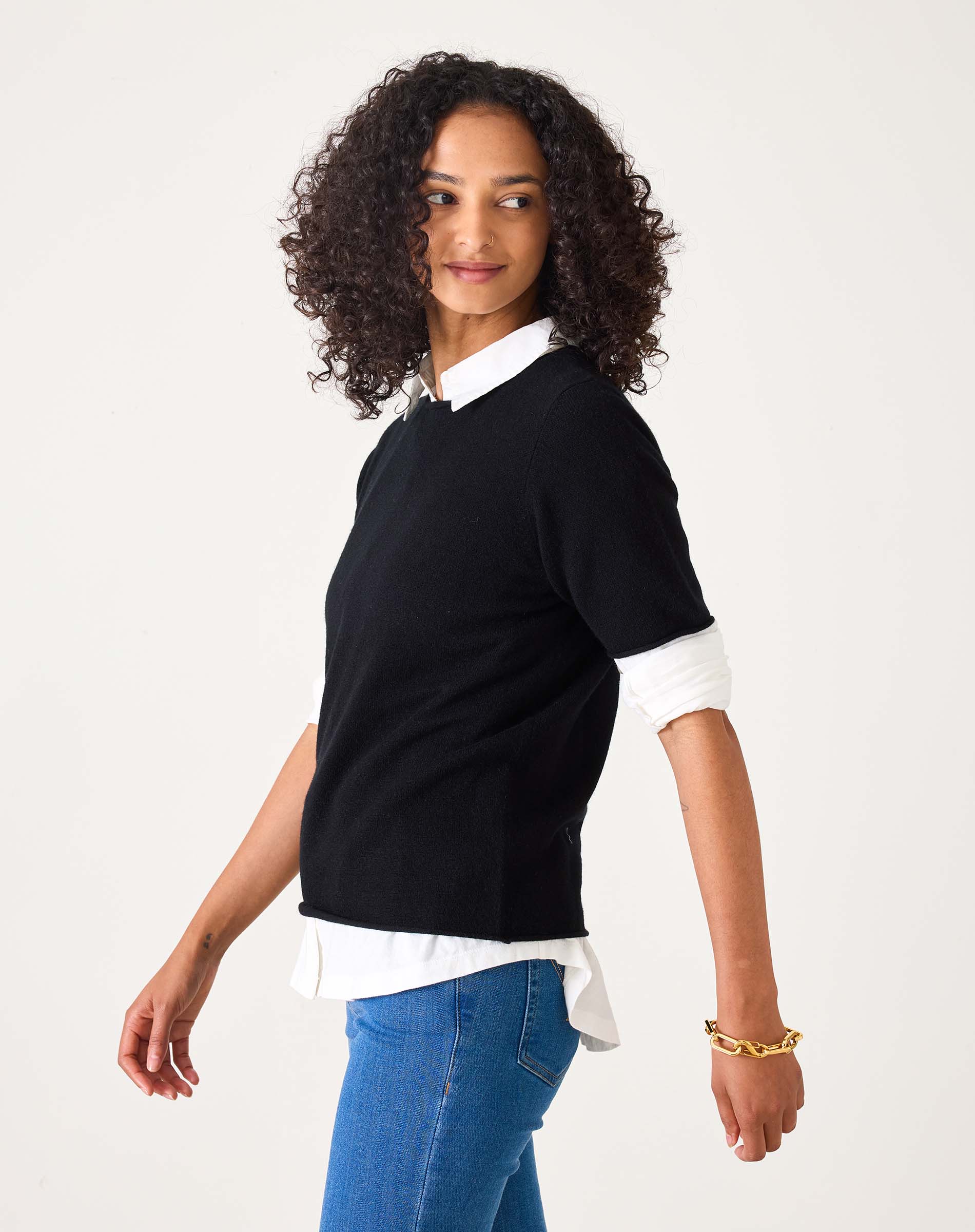 Women's Short Sleeve Cashmere Sweater