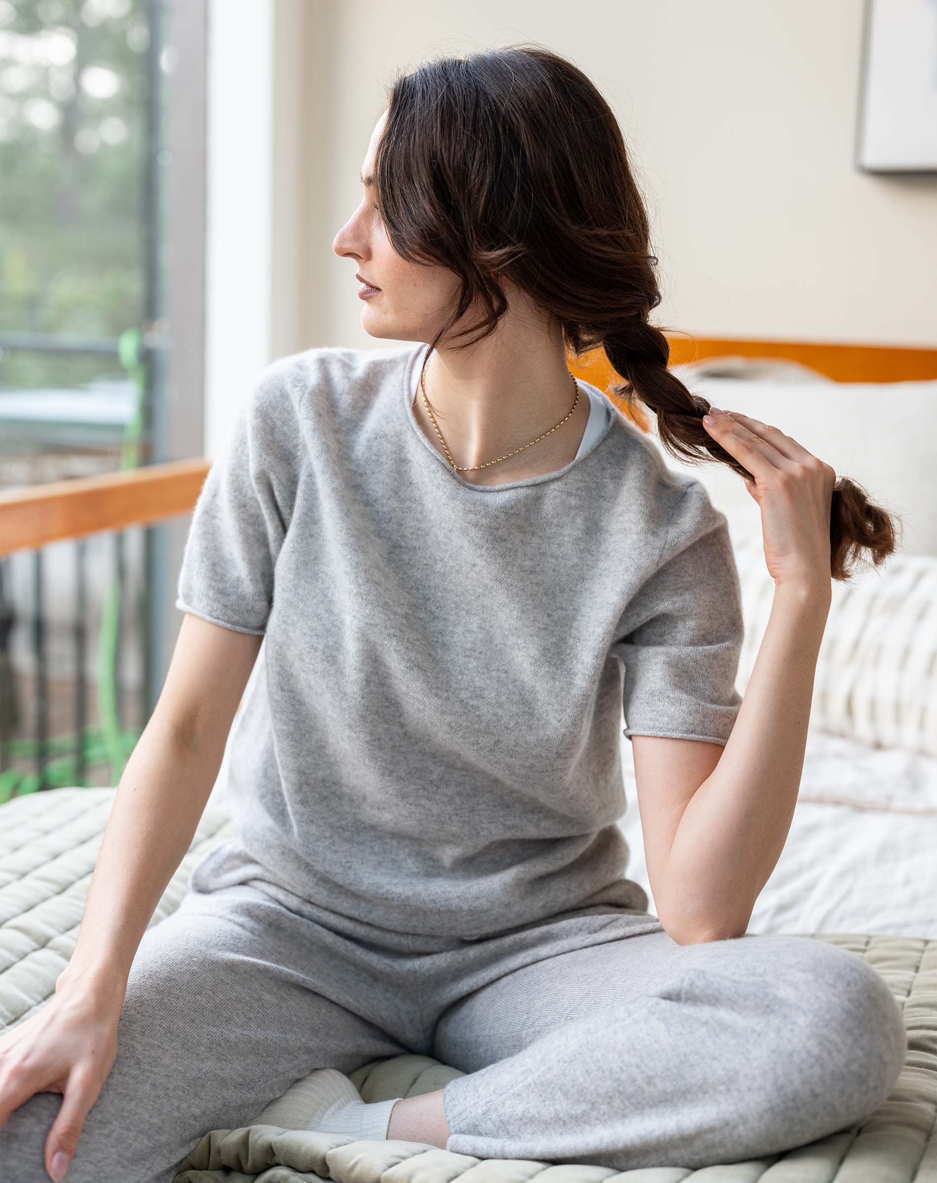 Women's Short Sleeve Cashmere Sweater