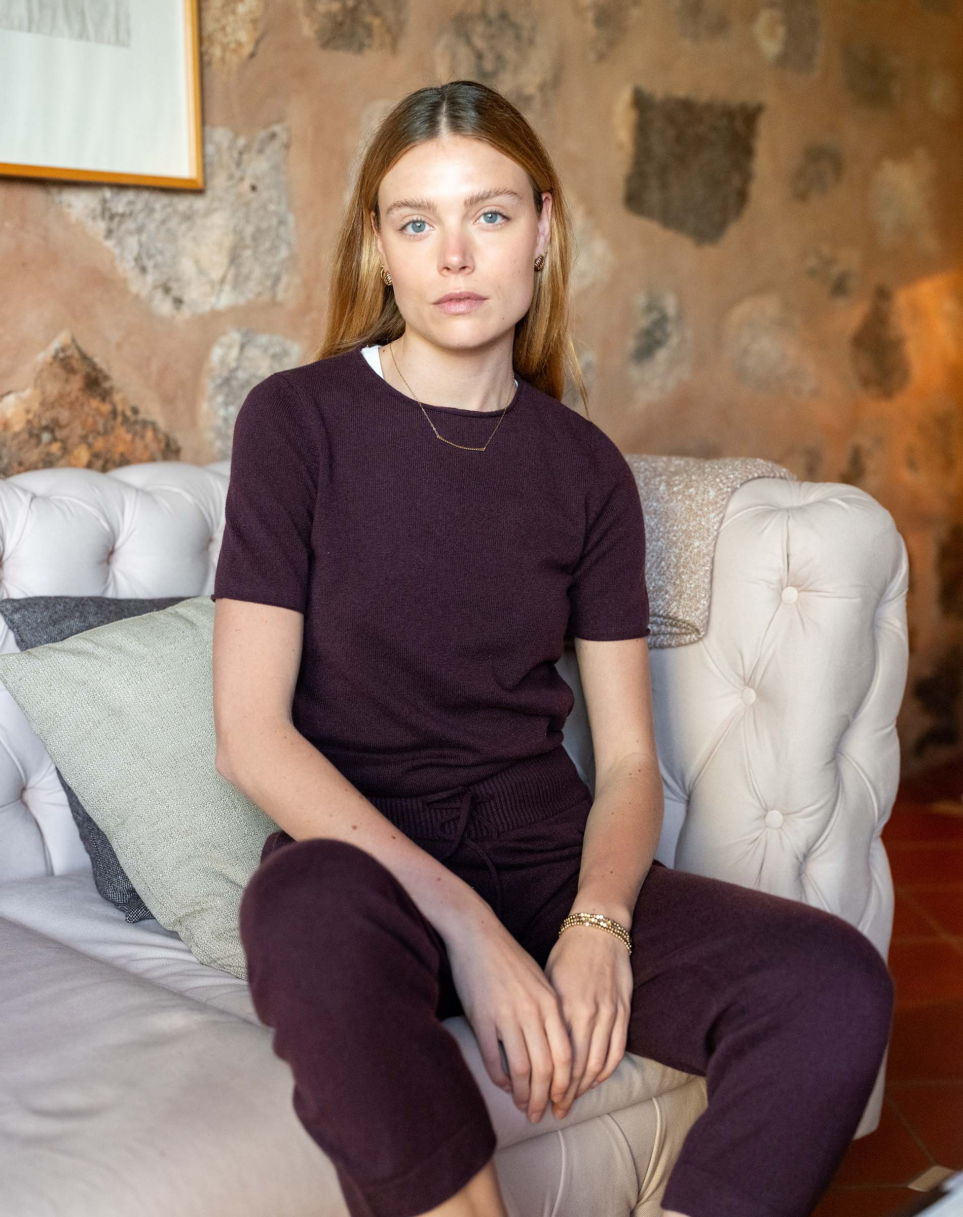 Women's Short Sleeve Cashmere Sweater