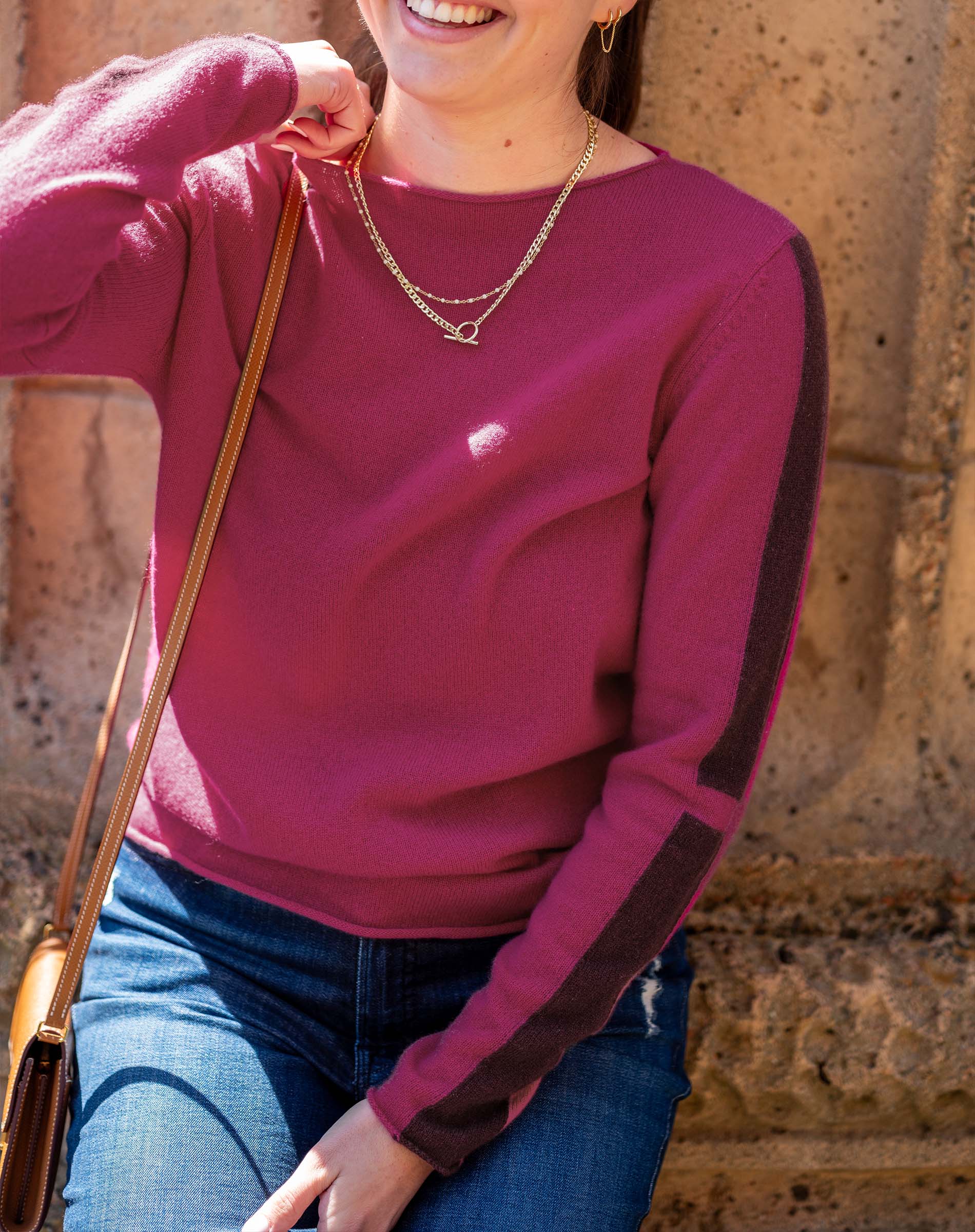Women's Hot Pink Cashmere Sweater