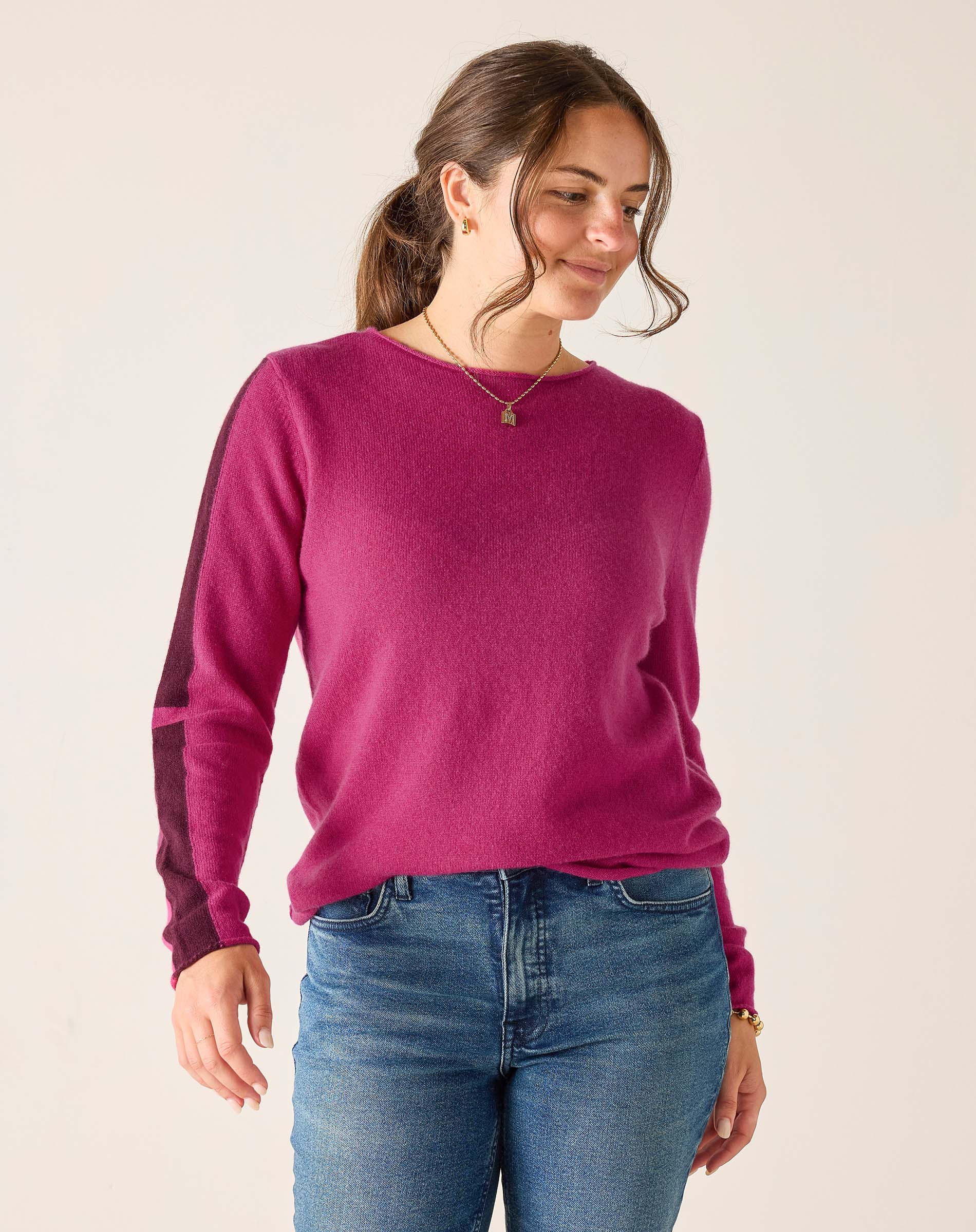 Women's Hot Pink Cashmere Sweater