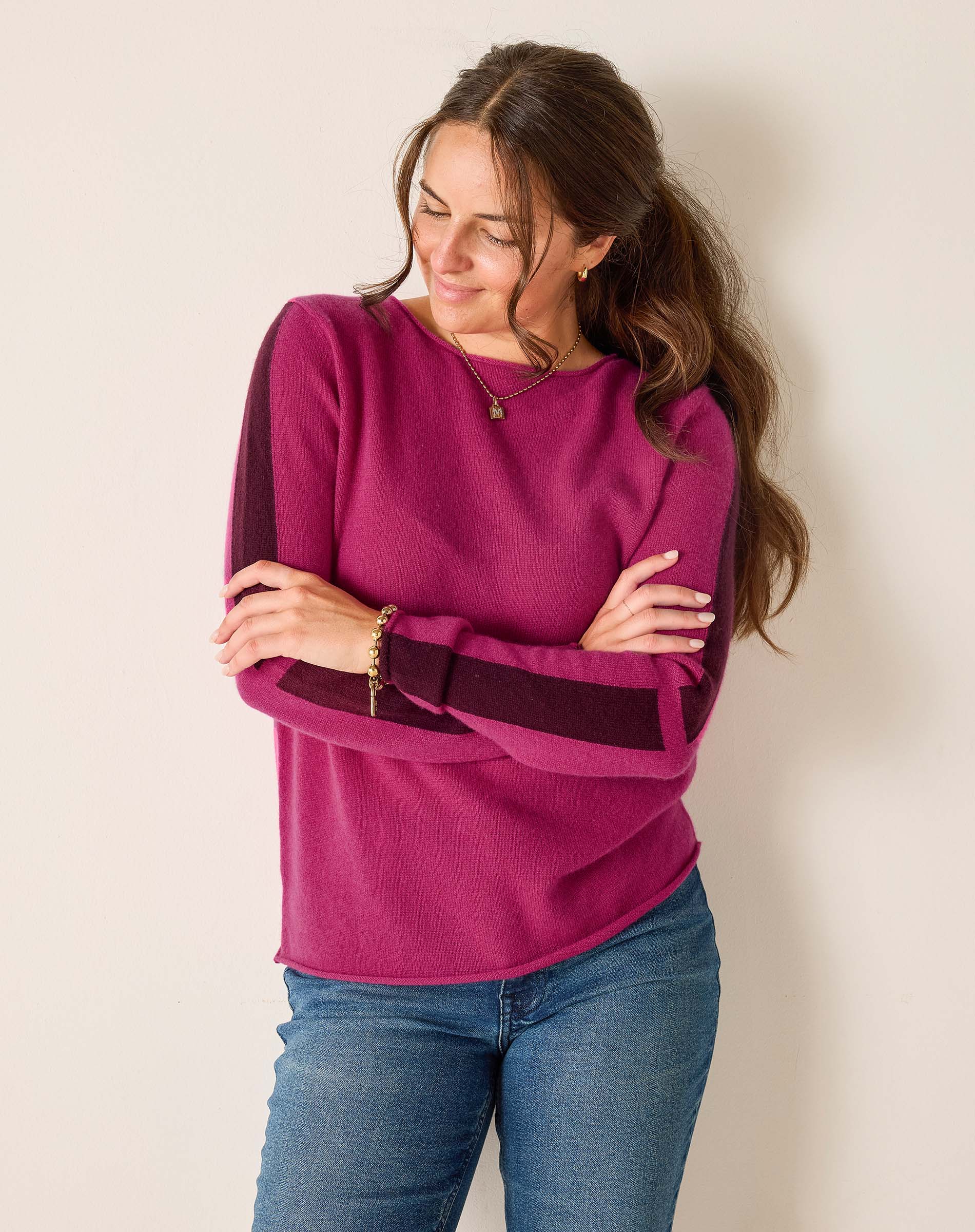 Women's Hot Pink Cashmere Sweater