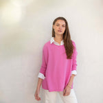 Women's One Sized Cashmere Sweater with Side Slits