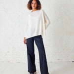 Women's One Sized Cashmere Sweater with Side Slits