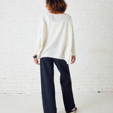 Women's One Sized Cashmere Sweater with Side Slits