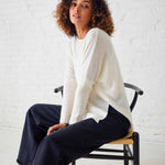 Women's One Sized Cashmere Sweater with Side Slits