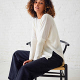 Women's One Sized Cashmere Sweater with Side Slits