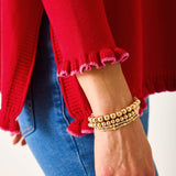 Women's Oversized Cotton Ruffle Holiday Sweater