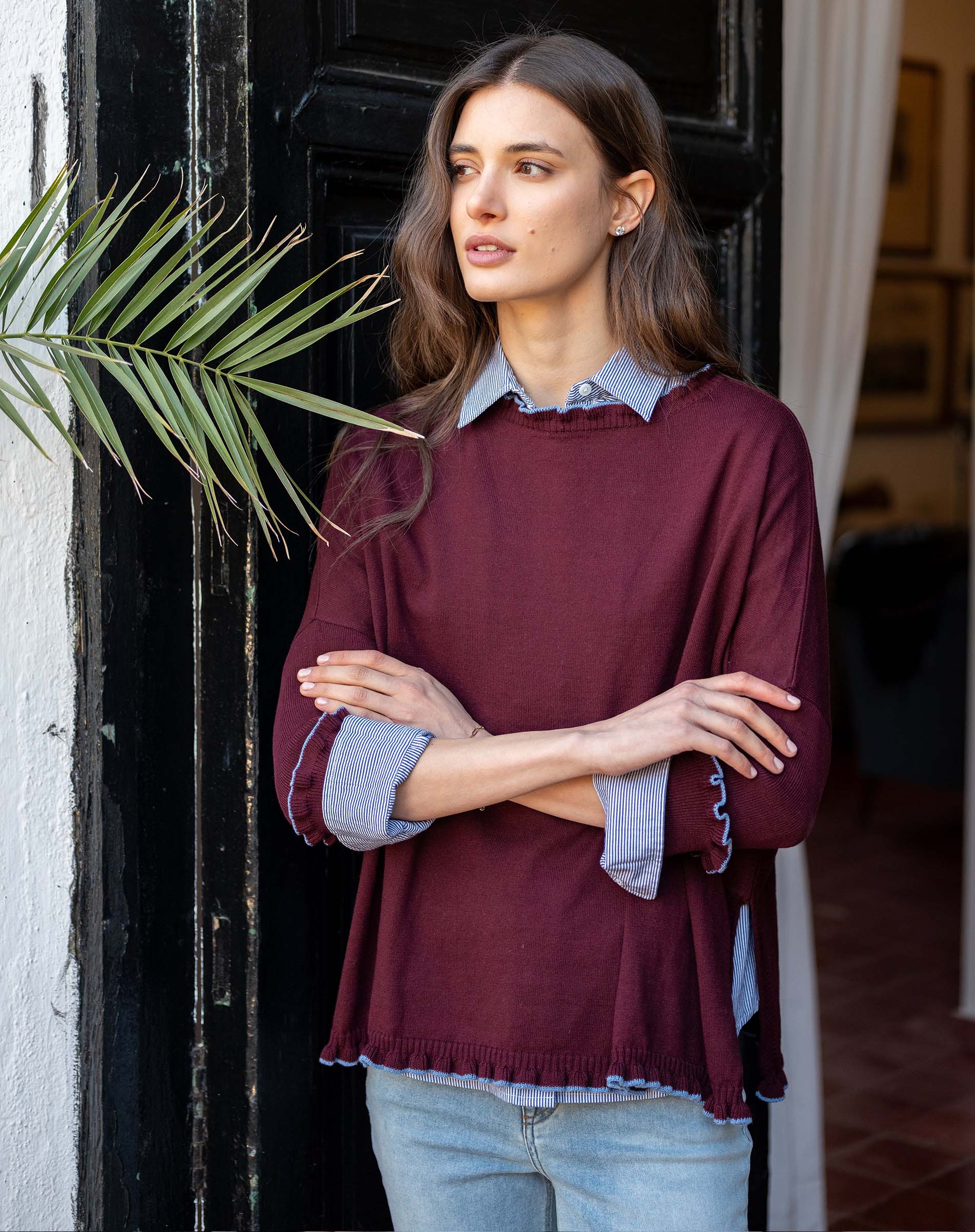 Catalina Cotton Ruffle Sweater