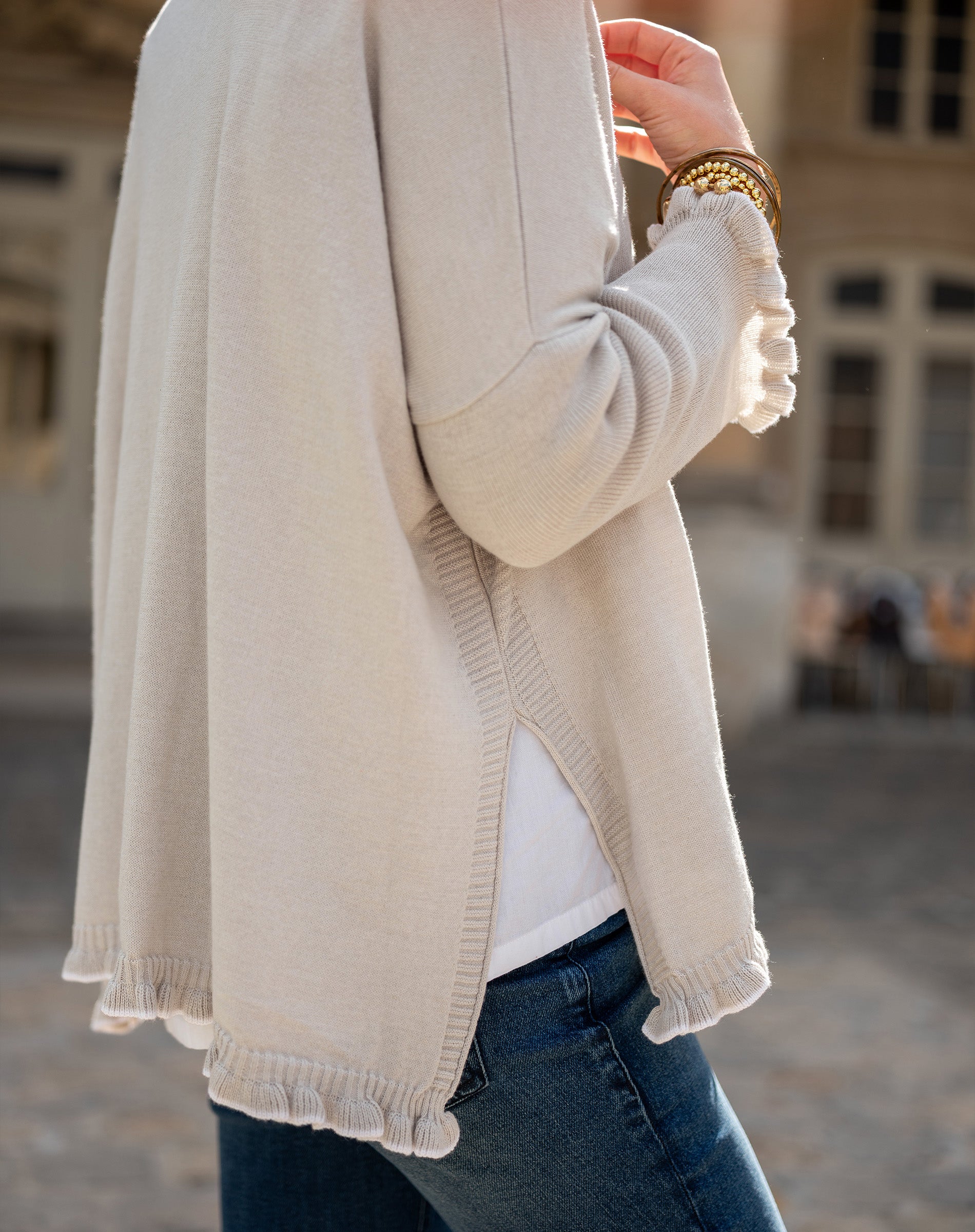Catalina Cotton Ruffle Sweater by MERSEA | Year-Round Favorite