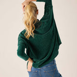 Everglade green mockneck sweater in a soft knit fabric with an oversized fit.