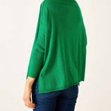Women's Cotton Green Polo Sweater with Pink Trim