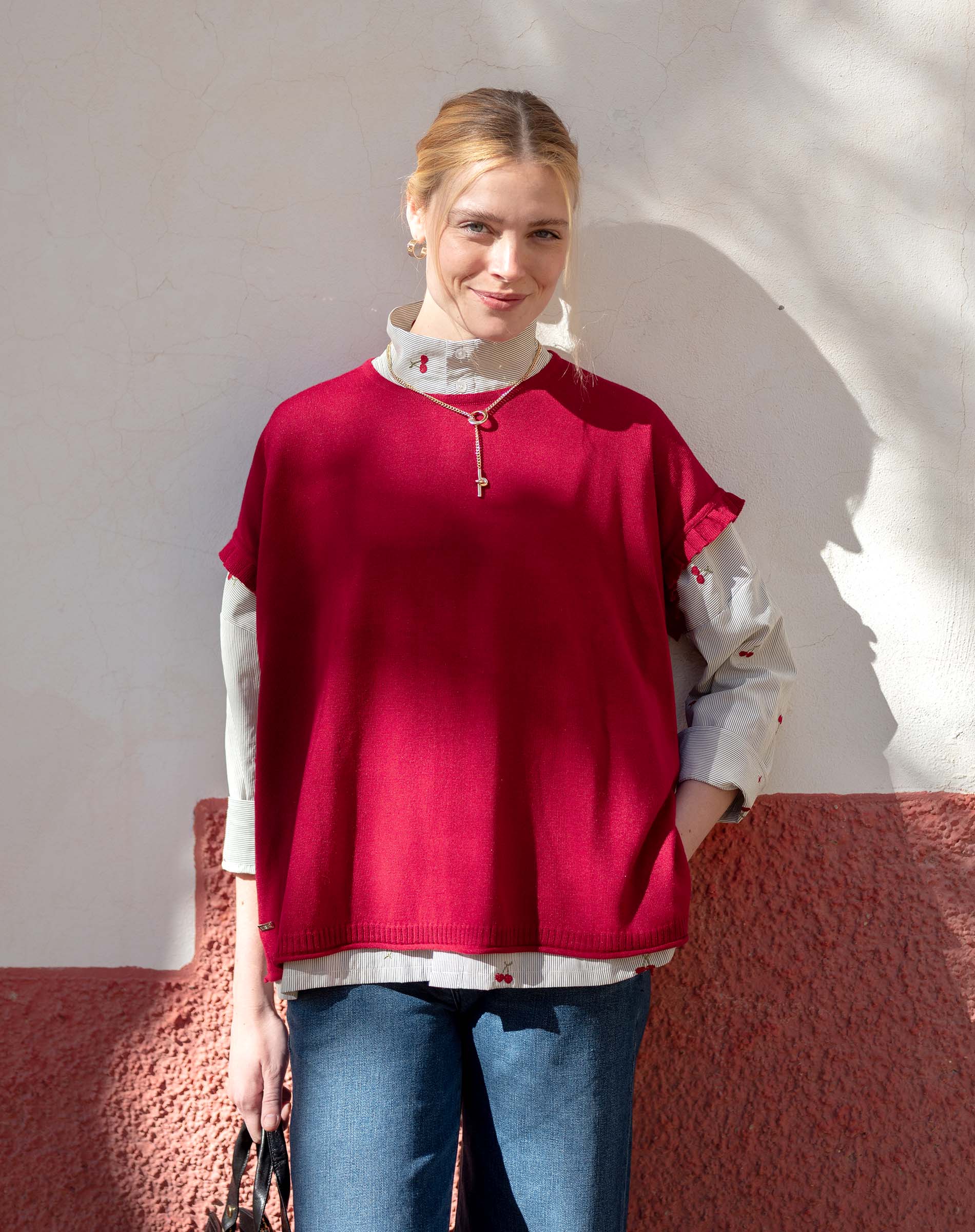 Catalina Short Sleeve Ruffle Sweater