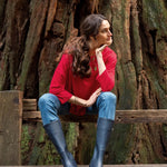 Women's Bright Red One Sized Slub Tee