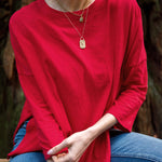 Women's Bright Red One Sized Slub Tee