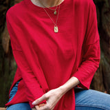 Women's Bright Red One Sized Slub Tee